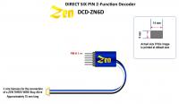 DCD-ZN6D.2 DCC Concepts Zen Micro 6 Pin DCC Decoder with two functions and stay-alive capability